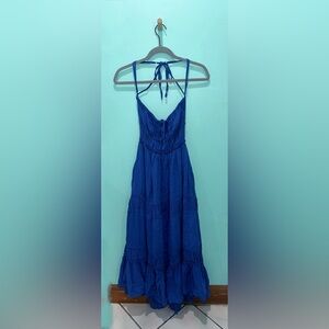 Free People Vibrant Blue Backless Dress